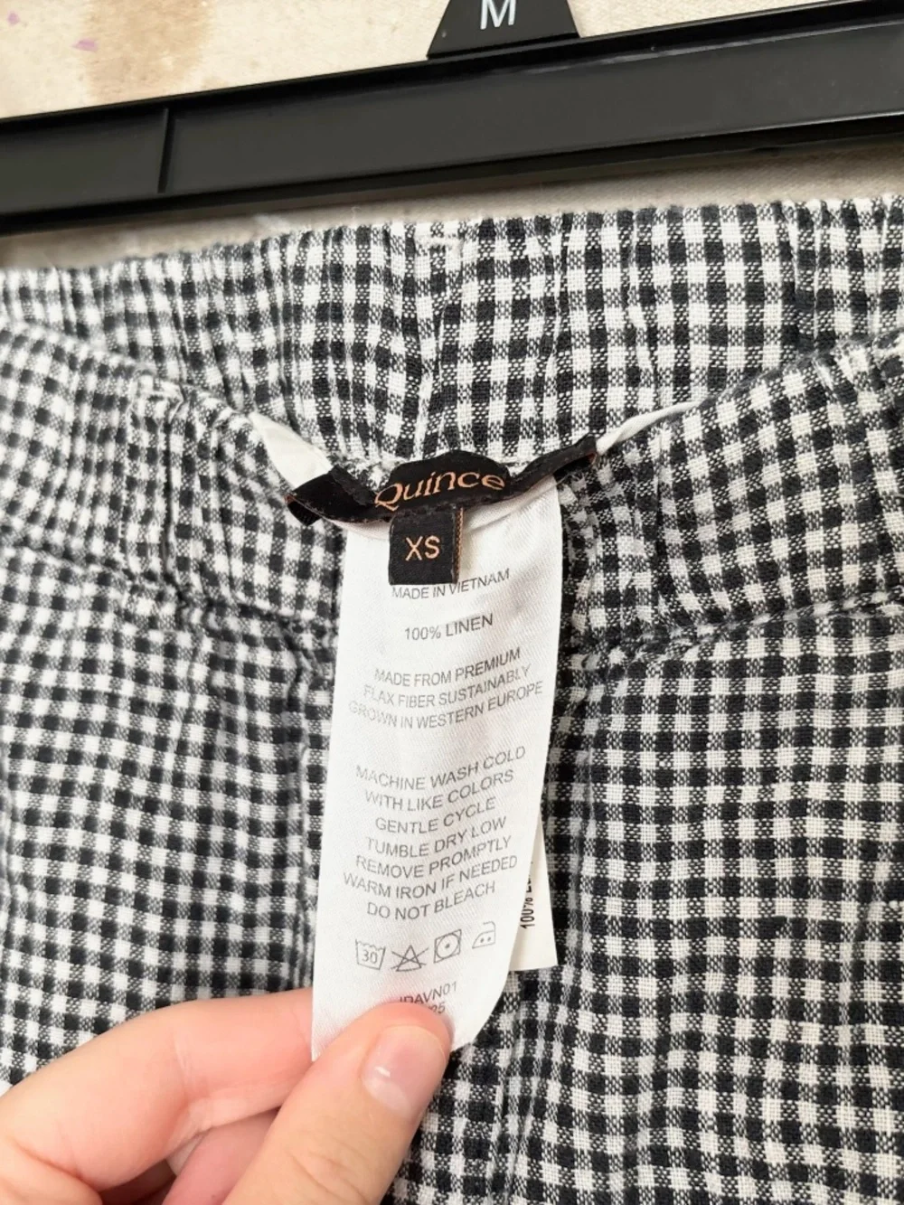 Quince 100% European Linen Pants in Classic Mini Gingham